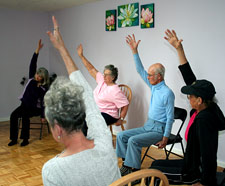 yoga on chairs